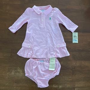 NWT. Ralph Lauren pink tennis dress with bloomers. Size 6 months (15-18 LBS).